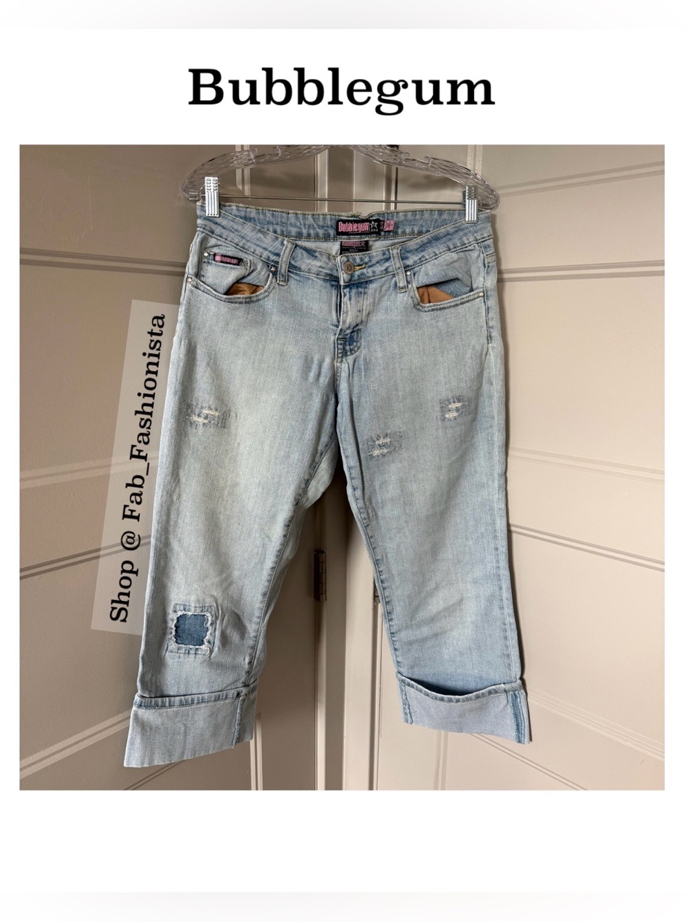 💰 Bubblegum Distressed light wash Jeans